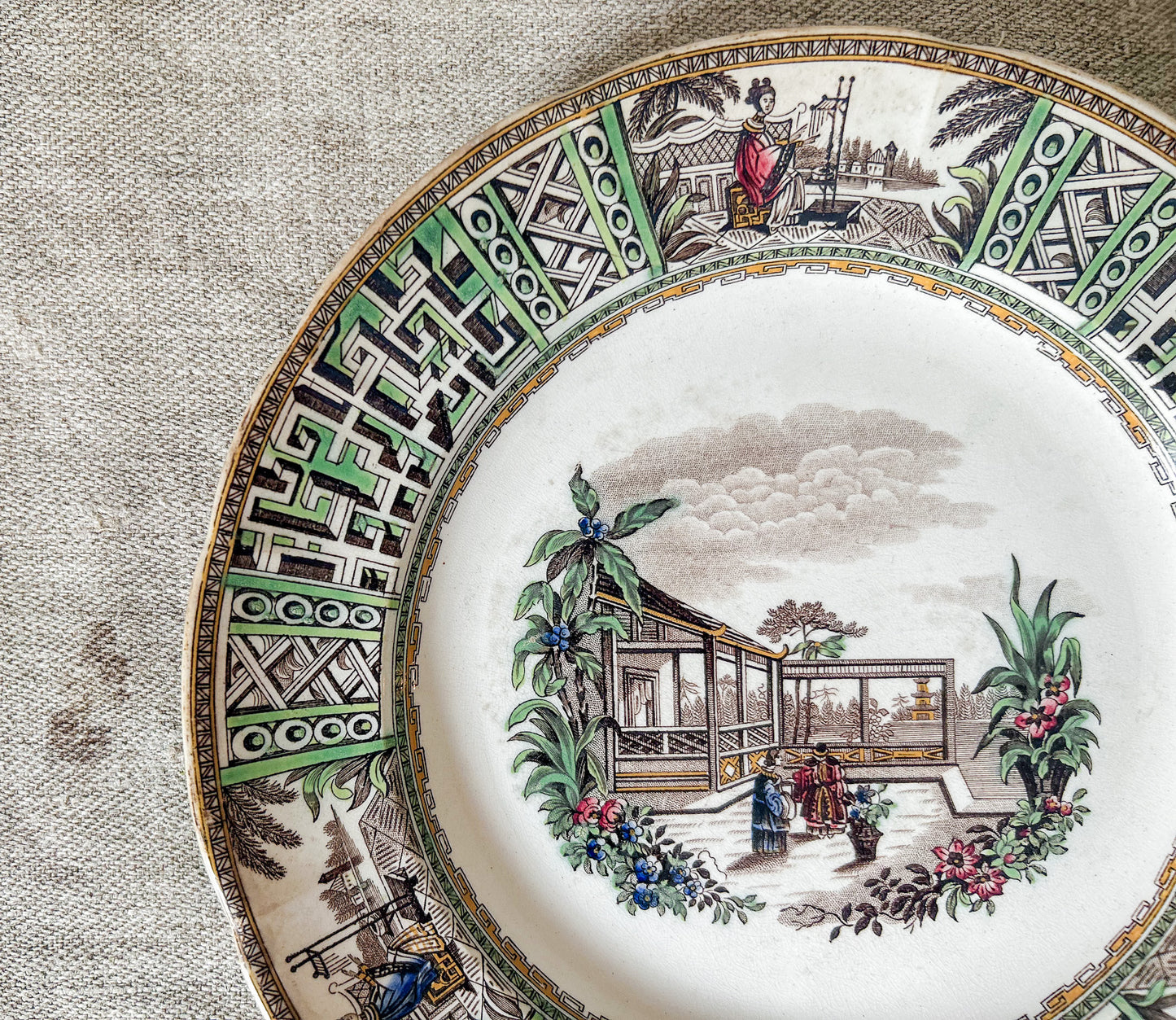Antique Copeland & Garrett Late Spode New Fayence 9" Dinner Plate, c1840
