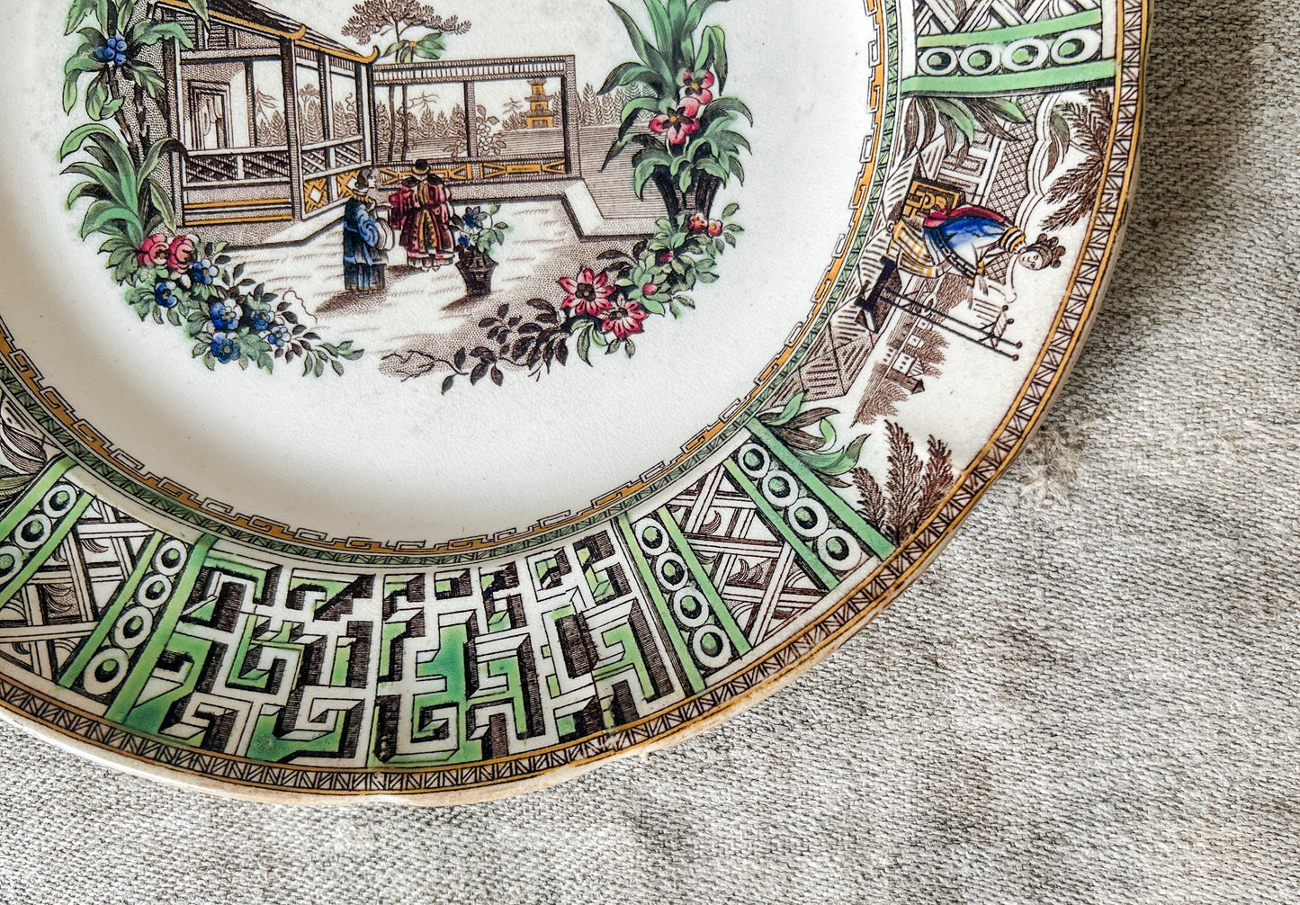 Antique Copeland & Garrett Late Spode New Fayence 9" Dinner Plate, c1840