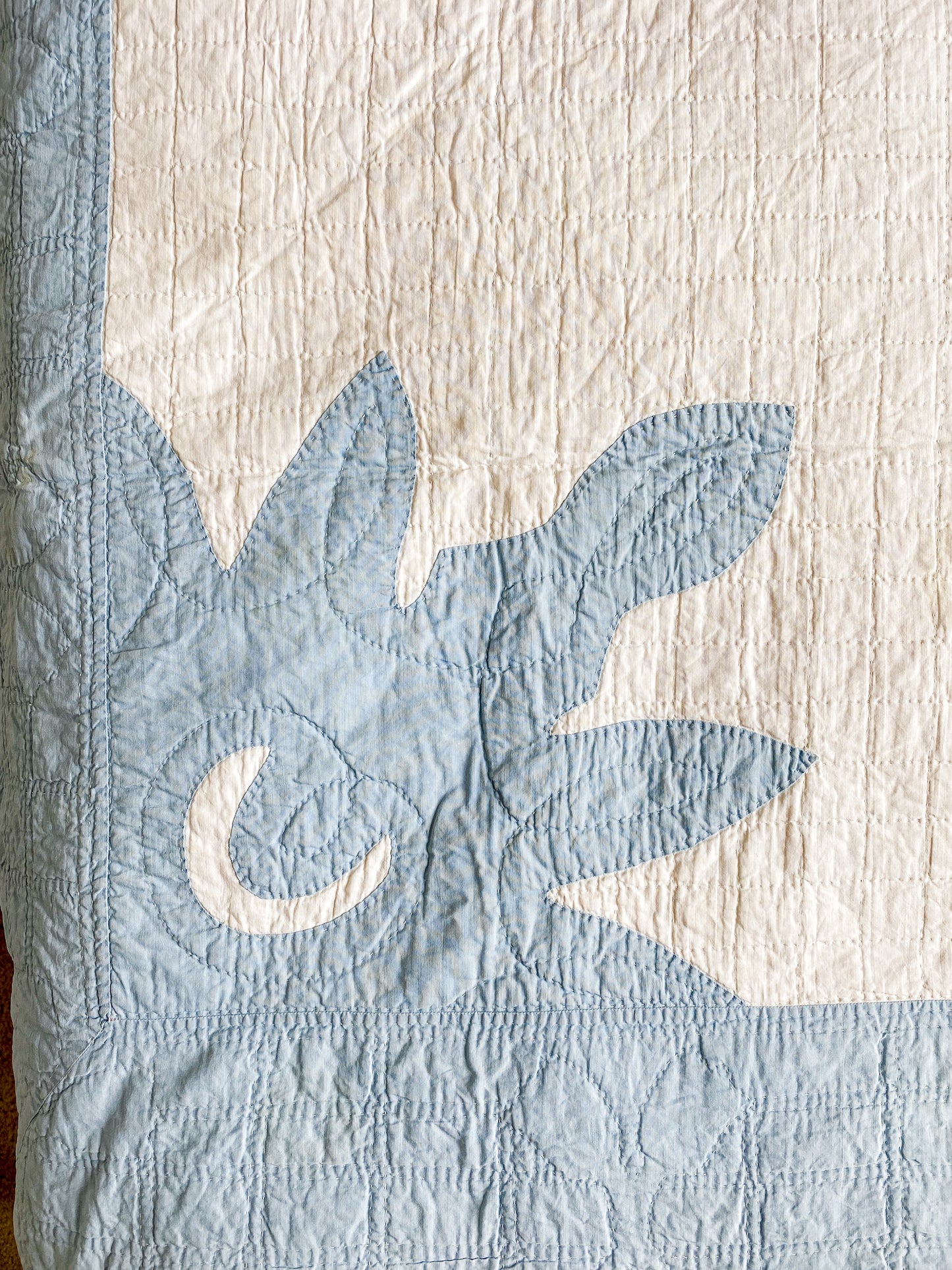 Vintage Blue and White Papercut Child’s Quilt