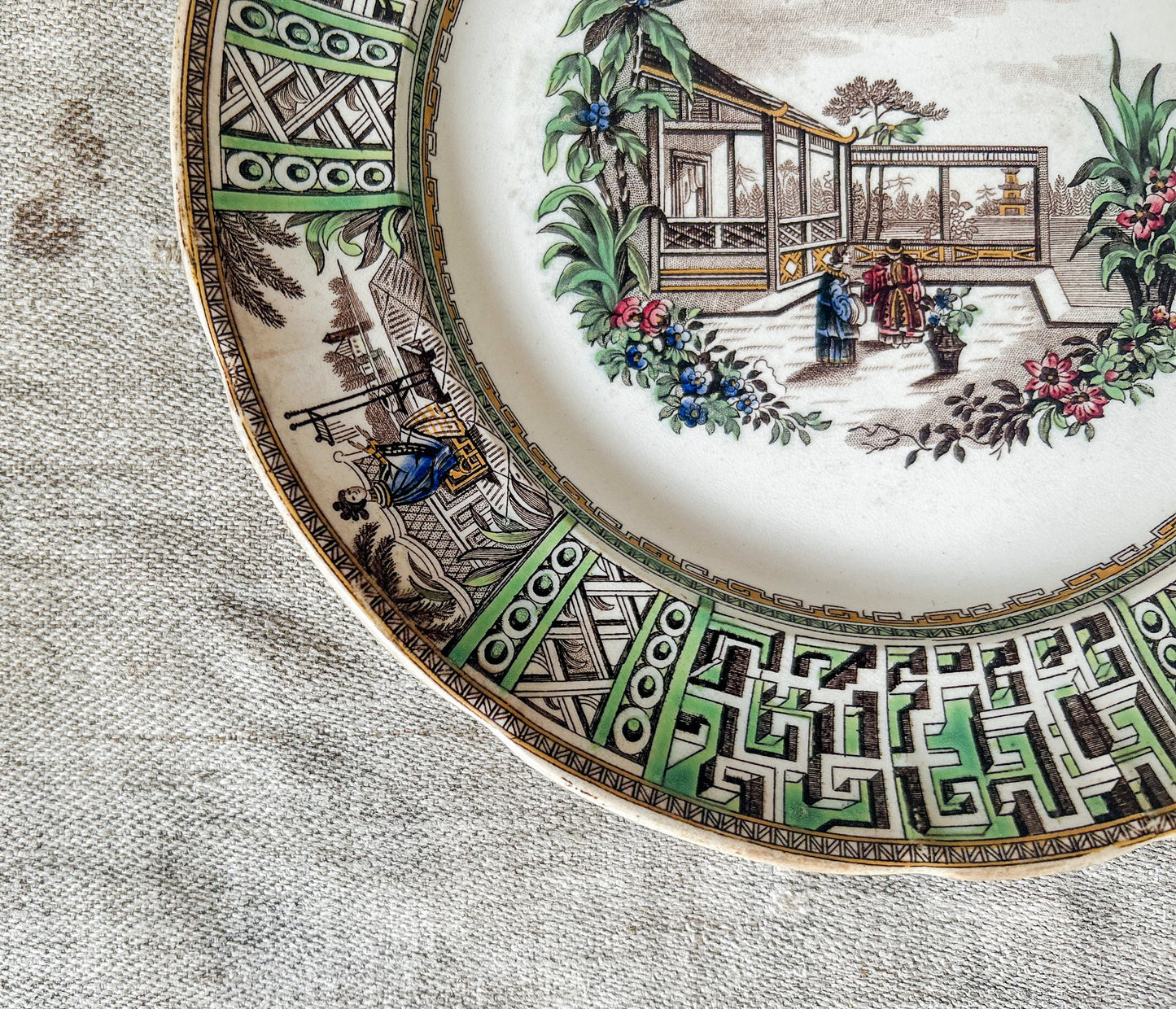 Antique Copeland & Garrett Late Spode New Fayence 9" Dinner Plate, c1840