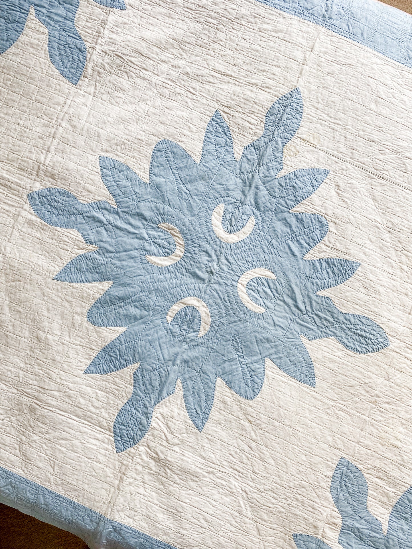 Vintage Blue and White Papercut Child’s Quilt