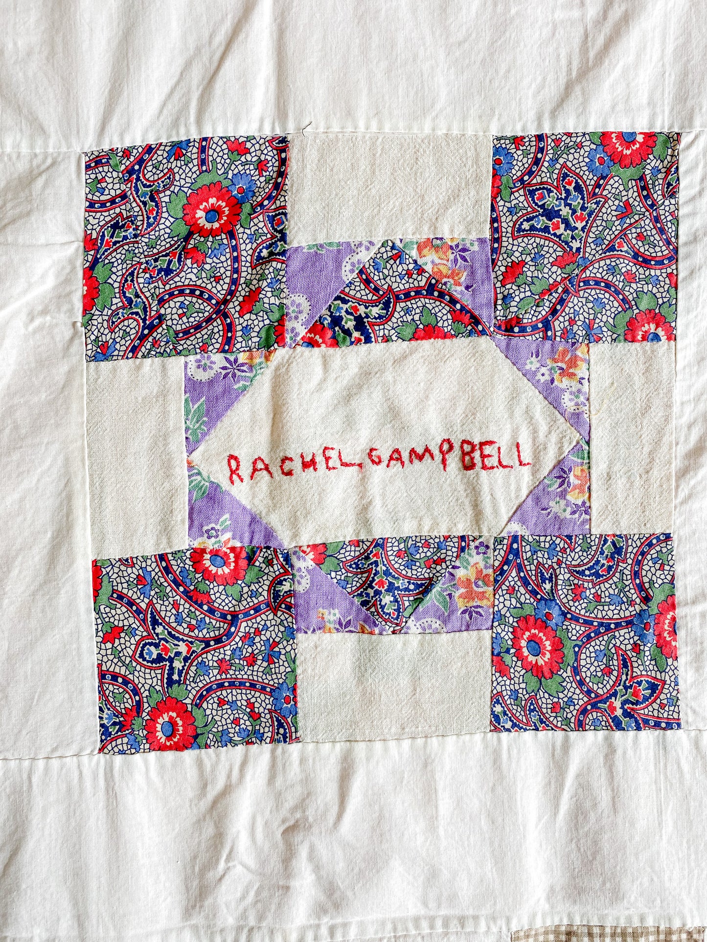 Vintage Signature Friendship Quilt TOP, c1950