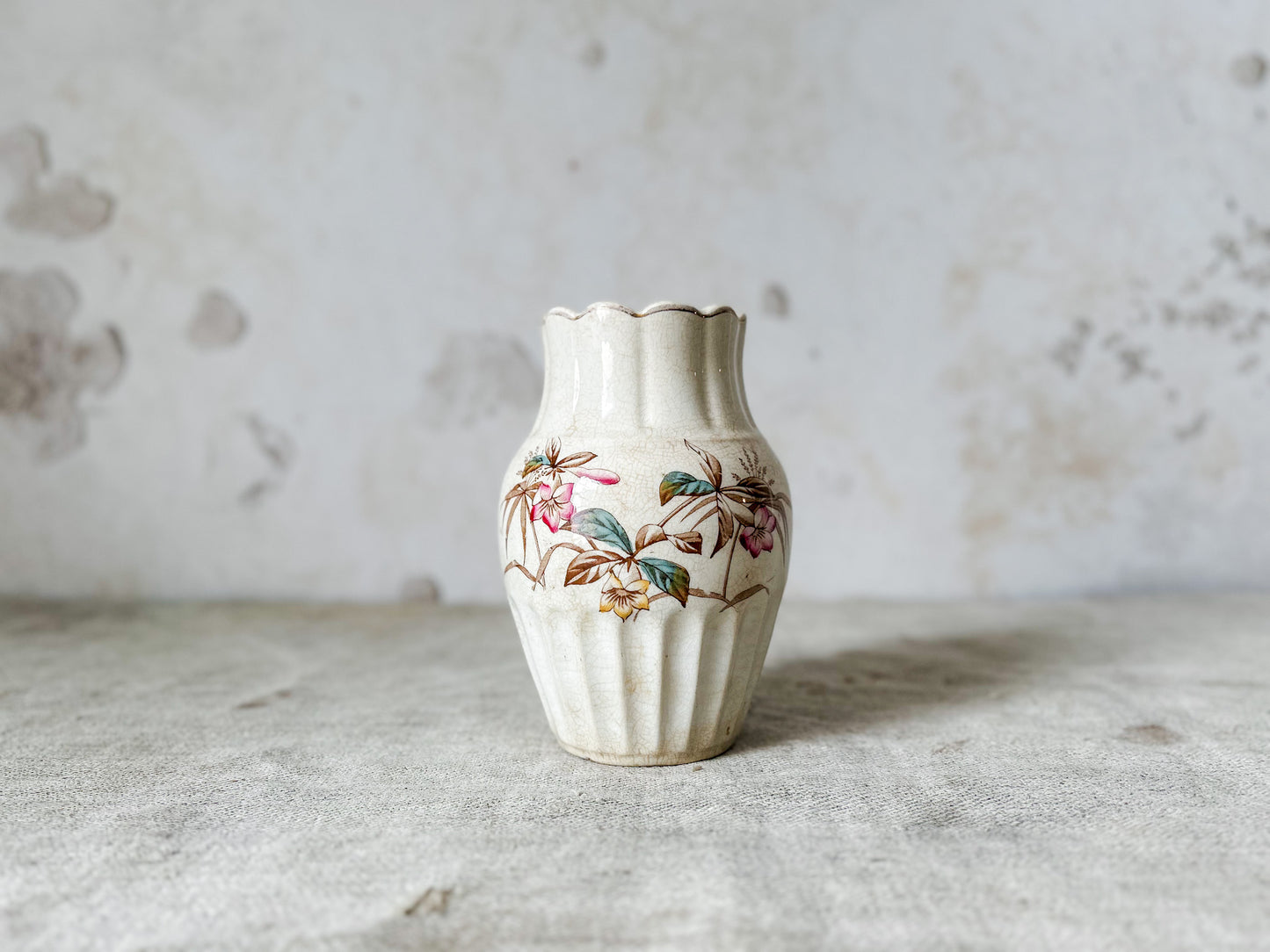 Antique Henry Alcock & Co Floral Ironstone Vase