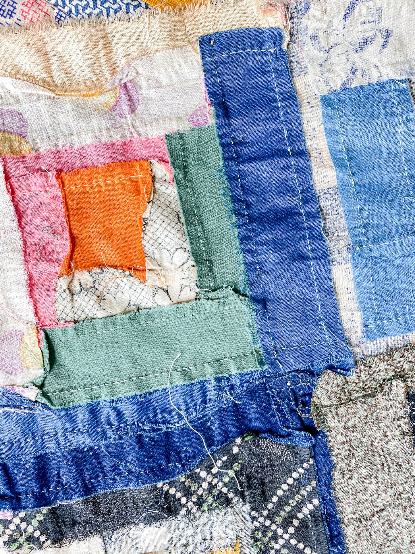 Vintage Log Cabin Quilt TOP, c1930