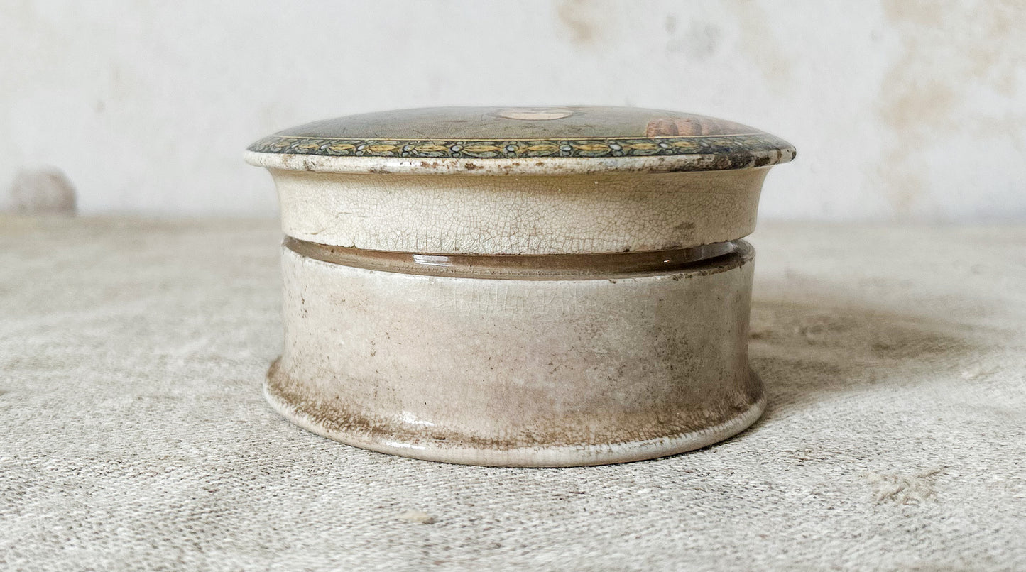 Antique Pratt Ware Pot & Lid - Prince Consort Albert