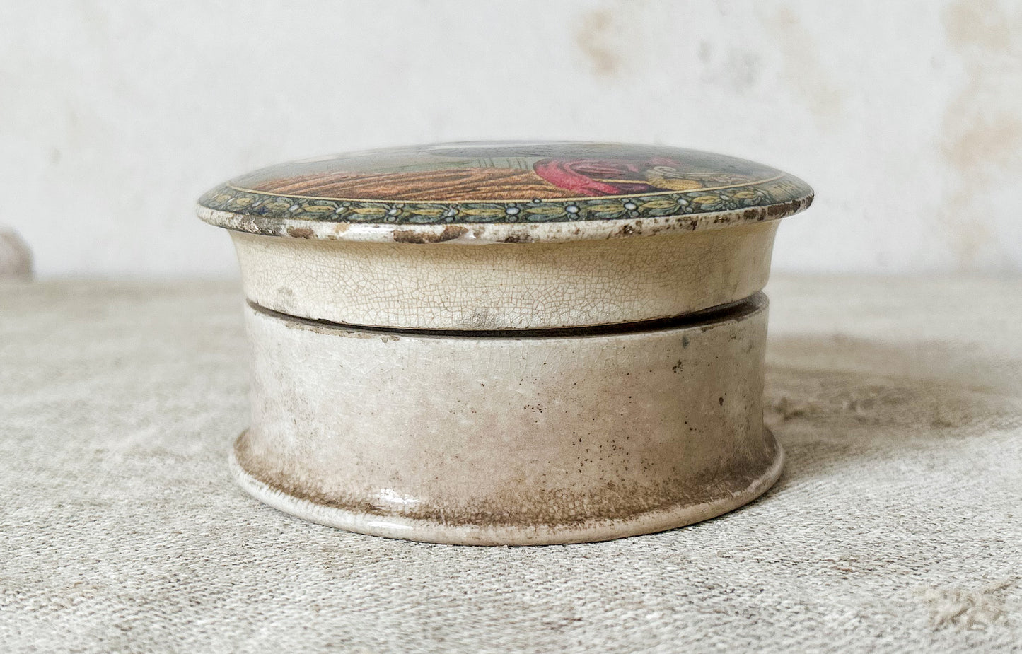 Antique Pratt Ware Pot & Lid - Prince Consort Albert