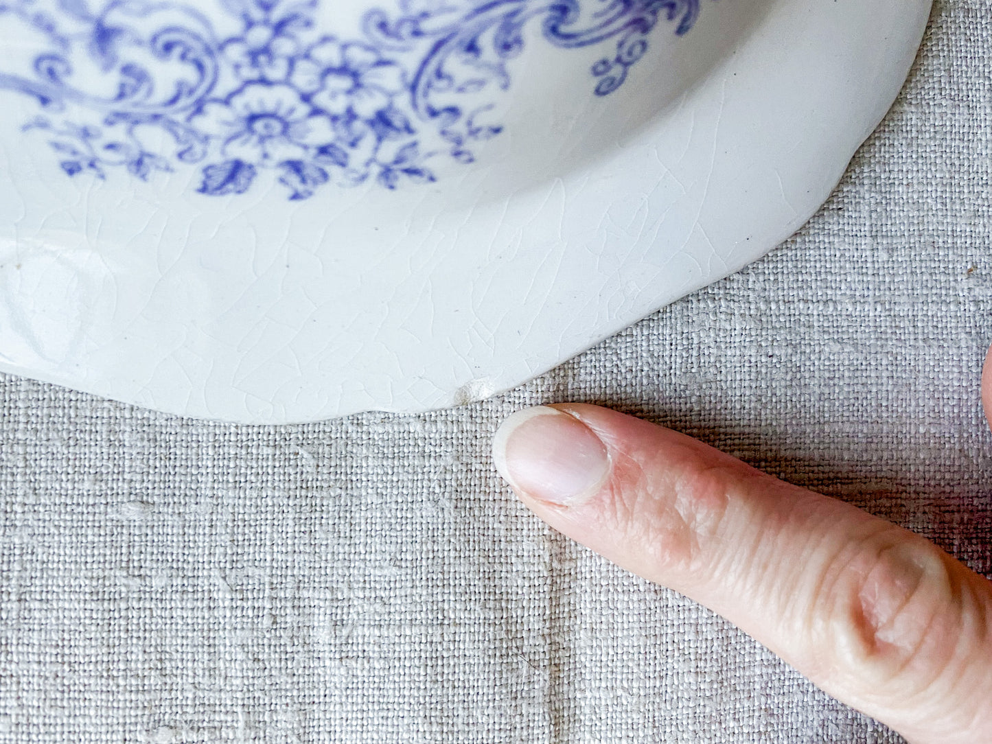Vintage "Romeo" by Cauldon Purple Transferware Ironstone Serving Dish, c1930