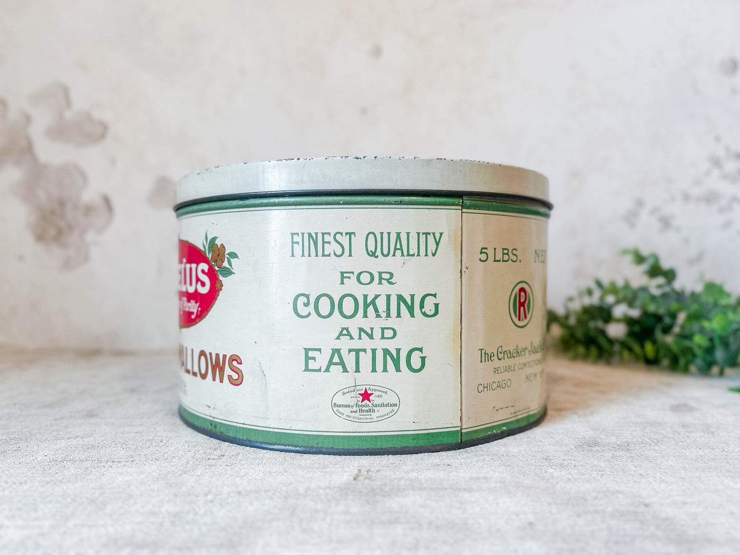 Antique Angelus Marshmallow 5 lb. Tin