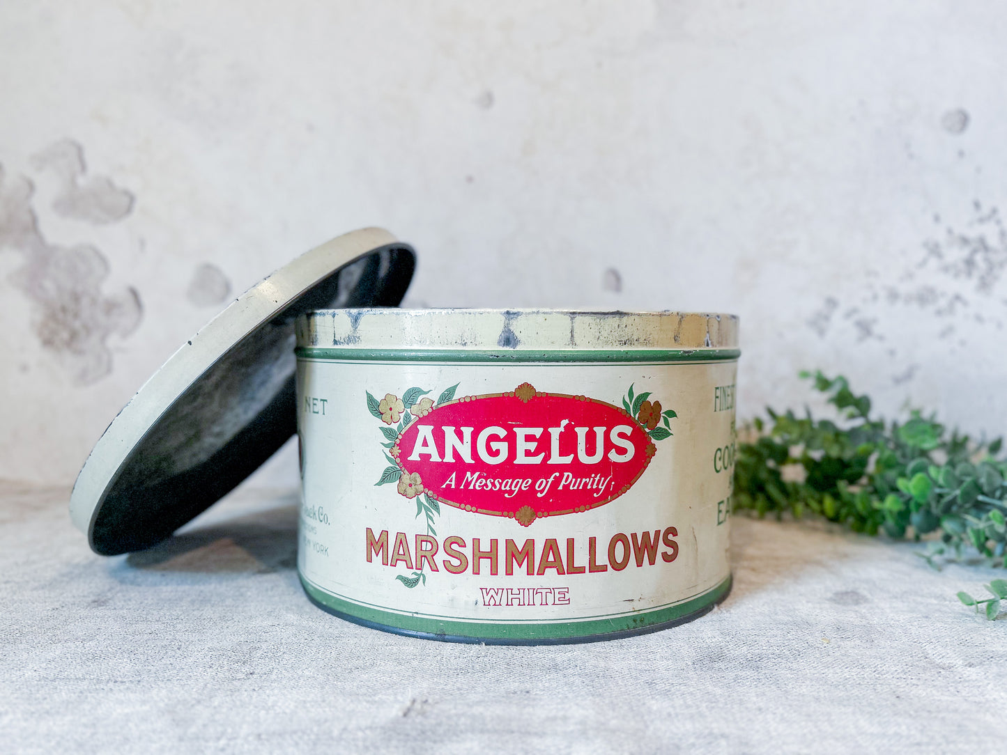 Antique Angelus Marshmallow 5 lb. Tin