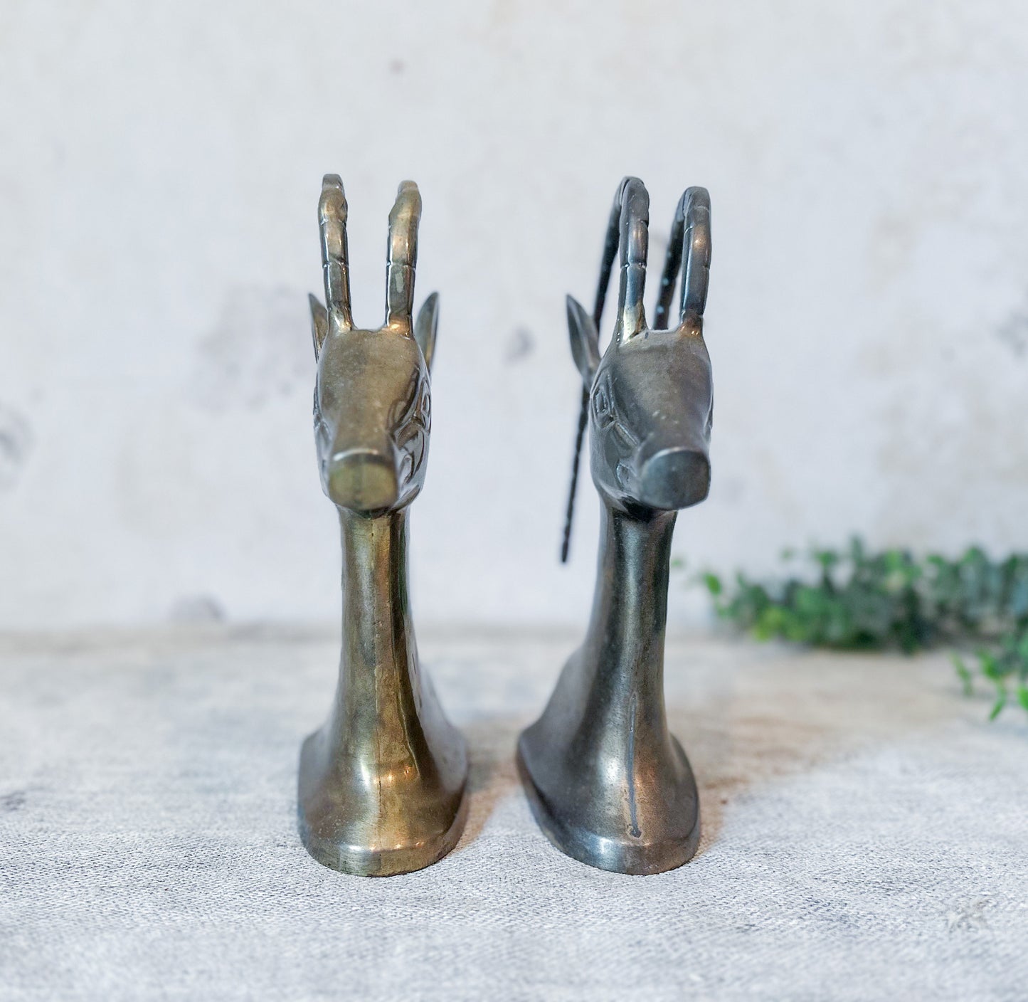 Vintage Brass Antelope Gazelle Bookends