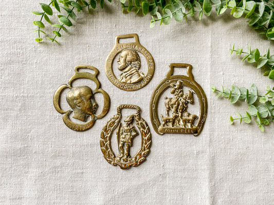 CHOICE Vintage English Horse Brass Bridle Medallions - Famous Britons