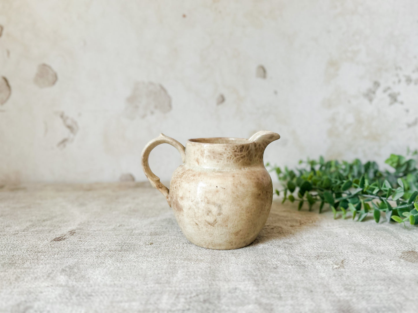 Vintage Stained Crazed Creamer