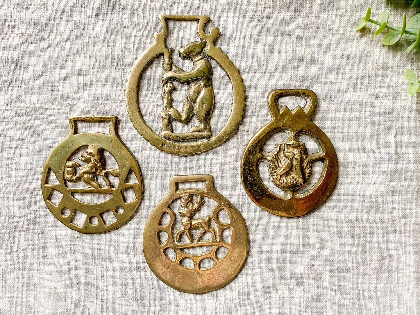 CHOICE Vintage English Horse Brass Bridle Medallions - Animals