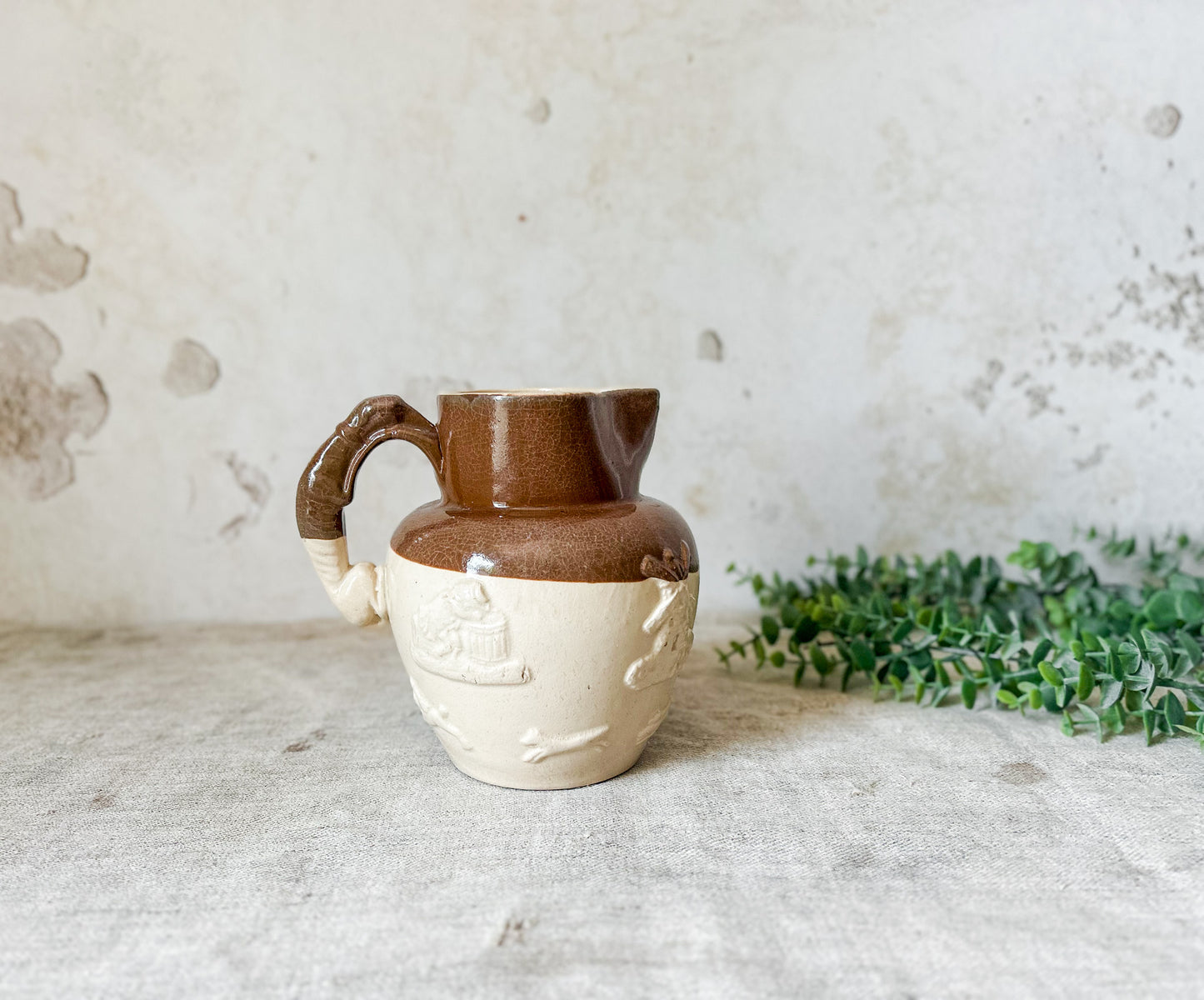 Antique Denby Pottery Stoneware Harvest Jug