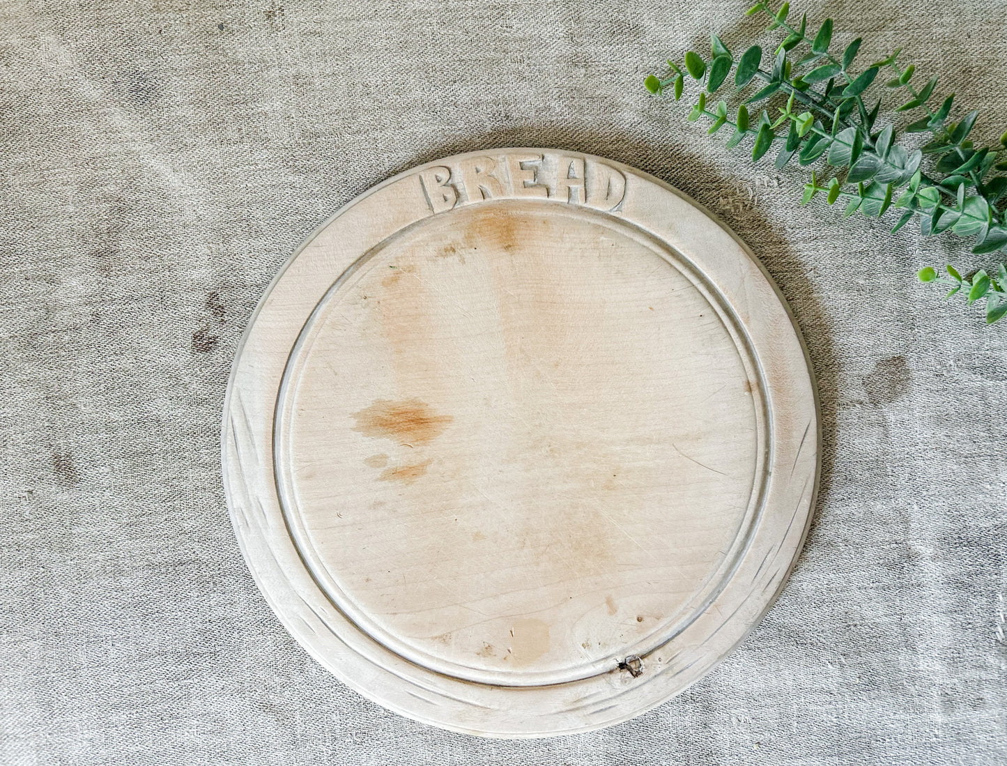 Vintage English Carved Bread Board