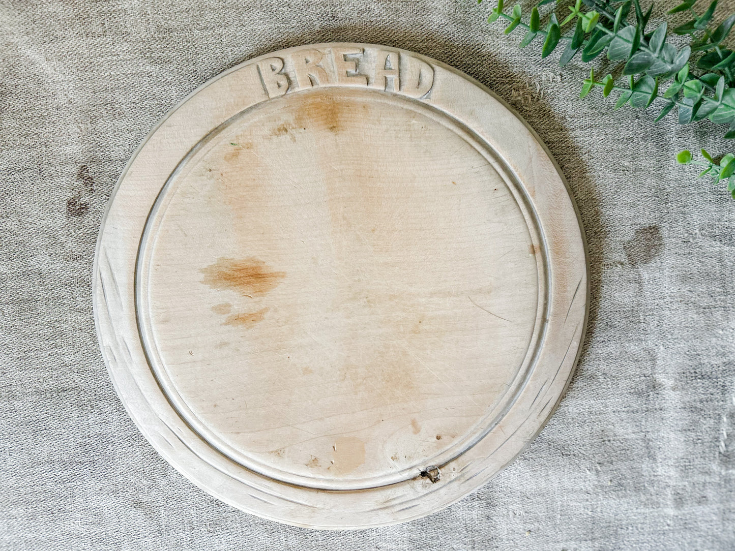 Vintage English Carved Bread Board