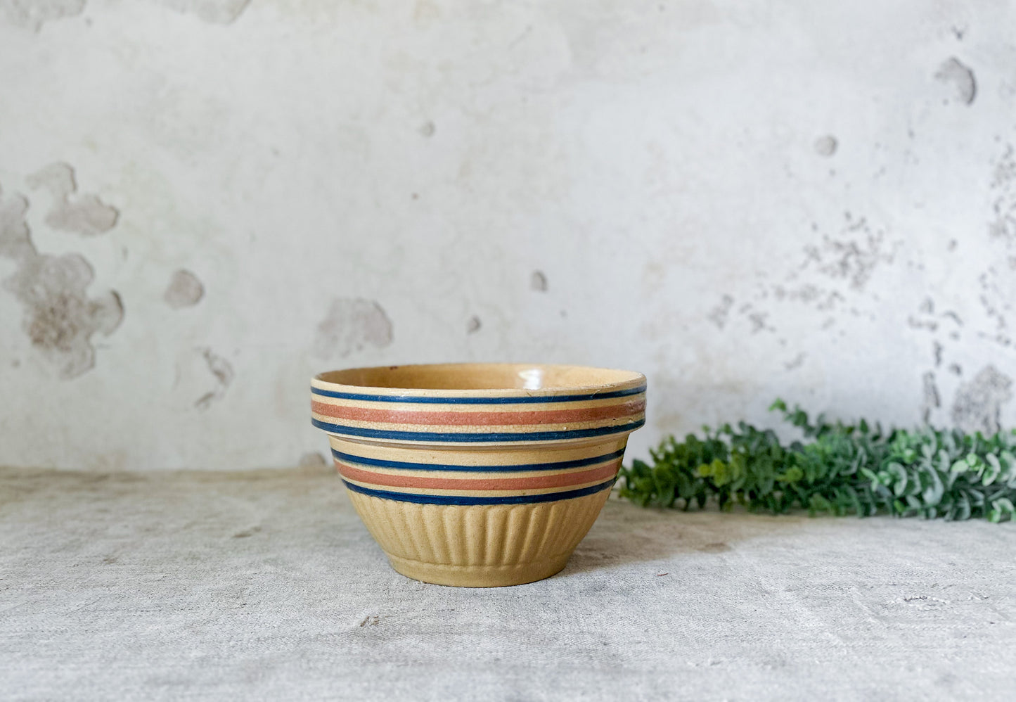Antique 8" Yellow Ware Mixing Bowl