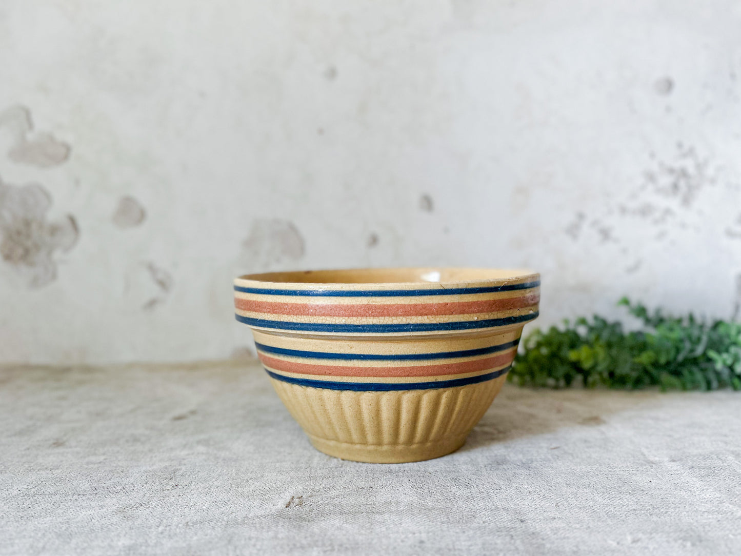 Antique 8" Yellow Ware Mixing Bowl