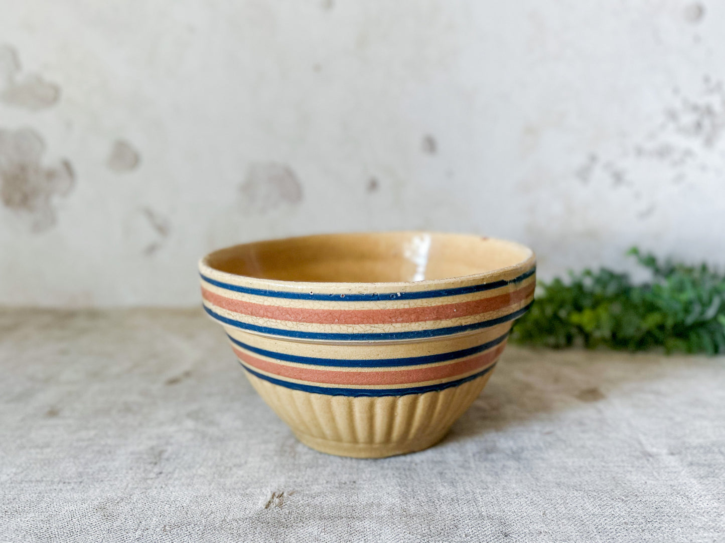 Antique 8" Yellow Ware Mixing Bowl