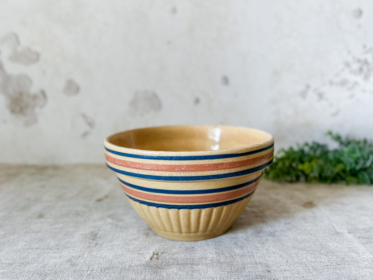 Antique 8" Yellow Ware Mixing Bowl