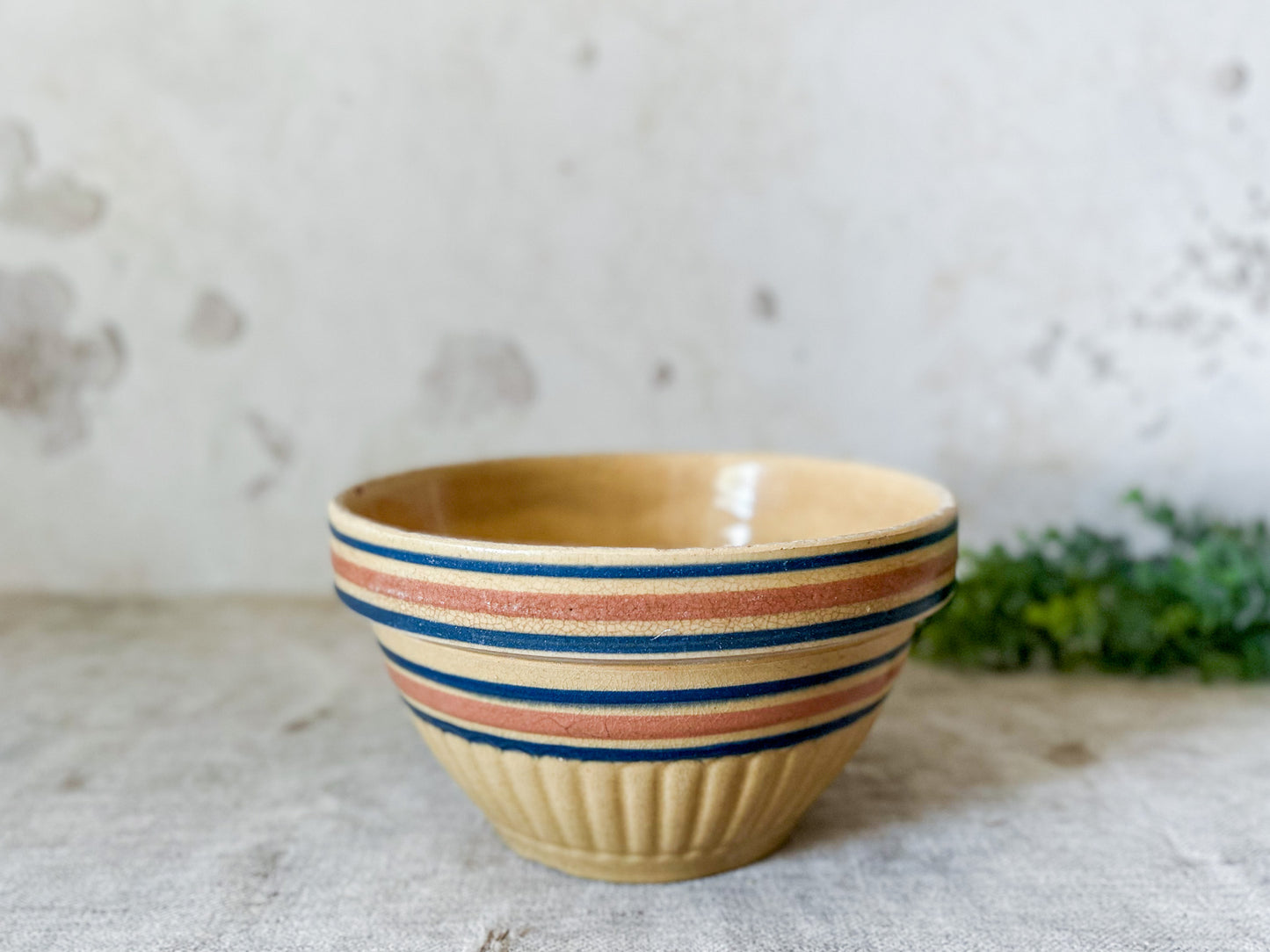 Antique 8" Yellow Ware Mixing Bowl