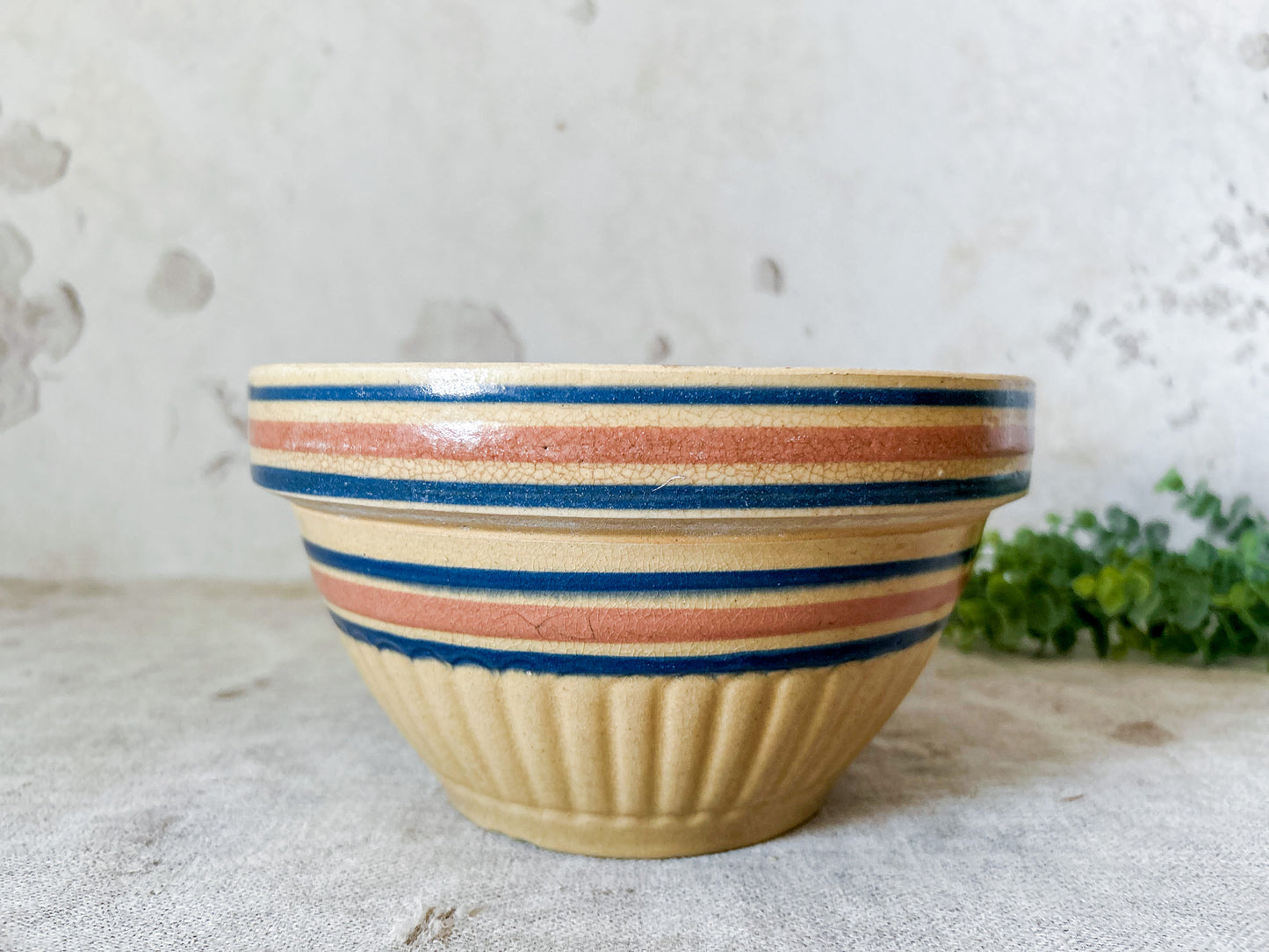 Antique 8" Yellow Ware Mixing Bowl