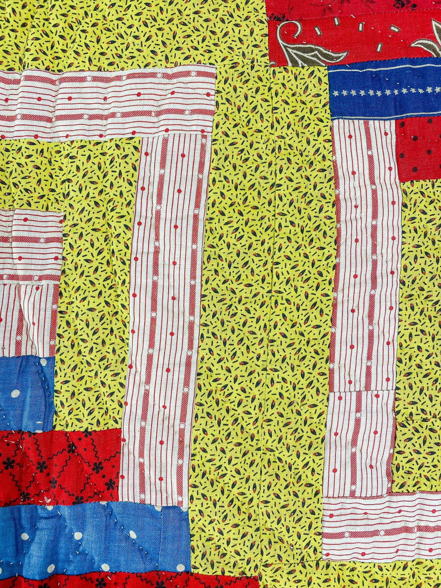 Antique Barn Raising Log Cabin Quilt, c1890