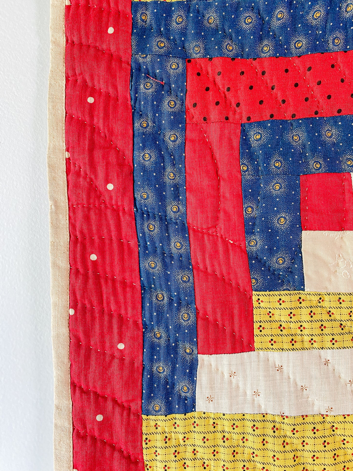 Antique Barn Raising Log Cabin Quilt, c1890