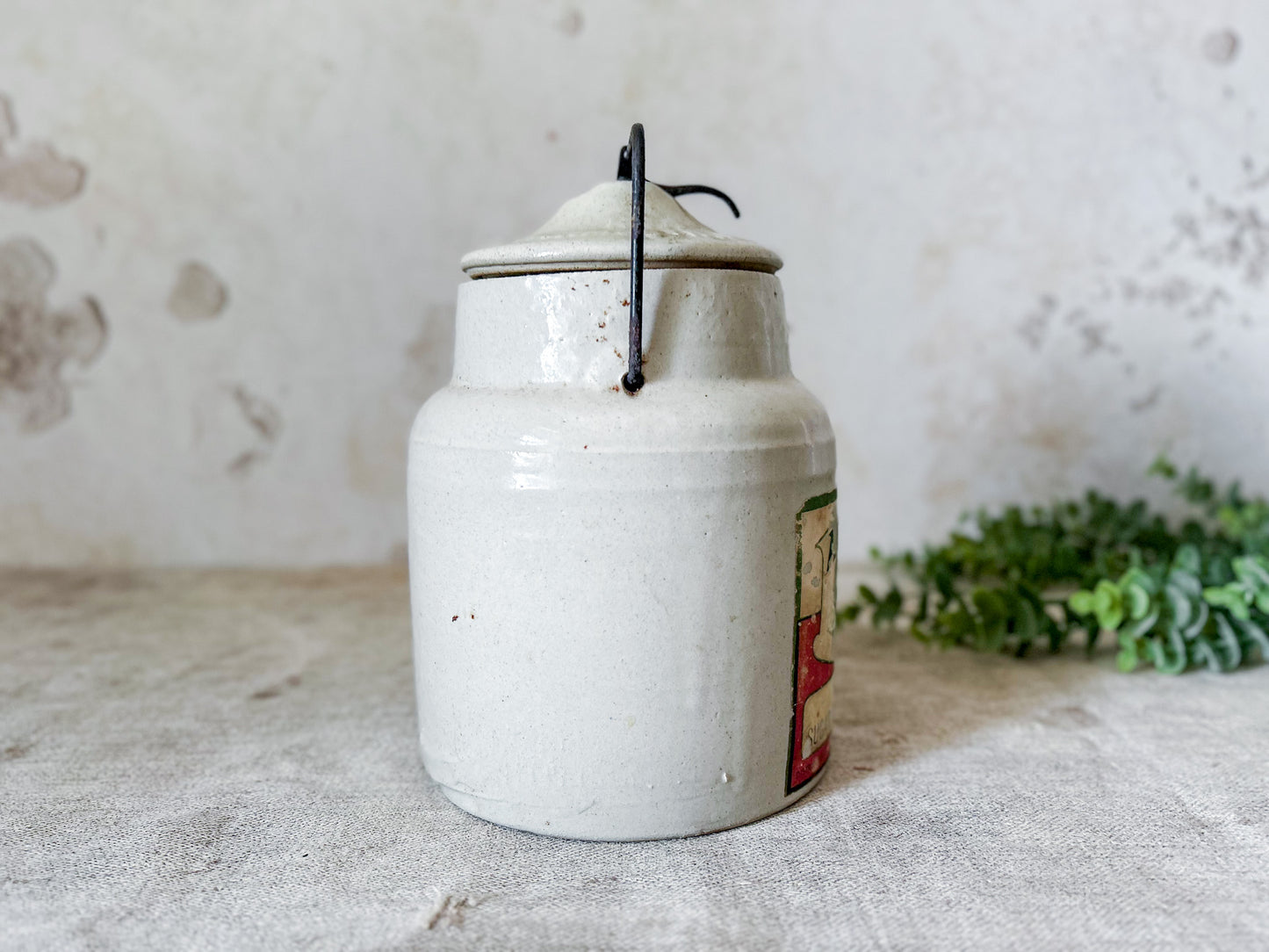 Antique Alp Rose Strawberry Preserve Stoneware Crock by Western Stoneware