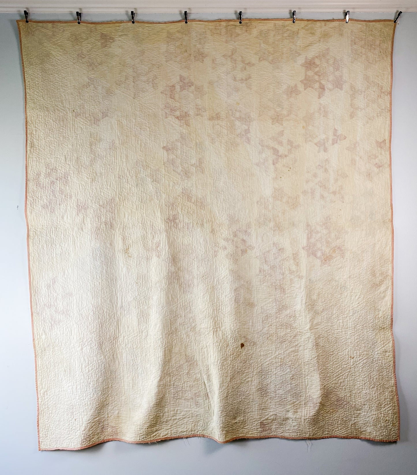 Antique Brown and Blue Seven Stars Quilt, c1910