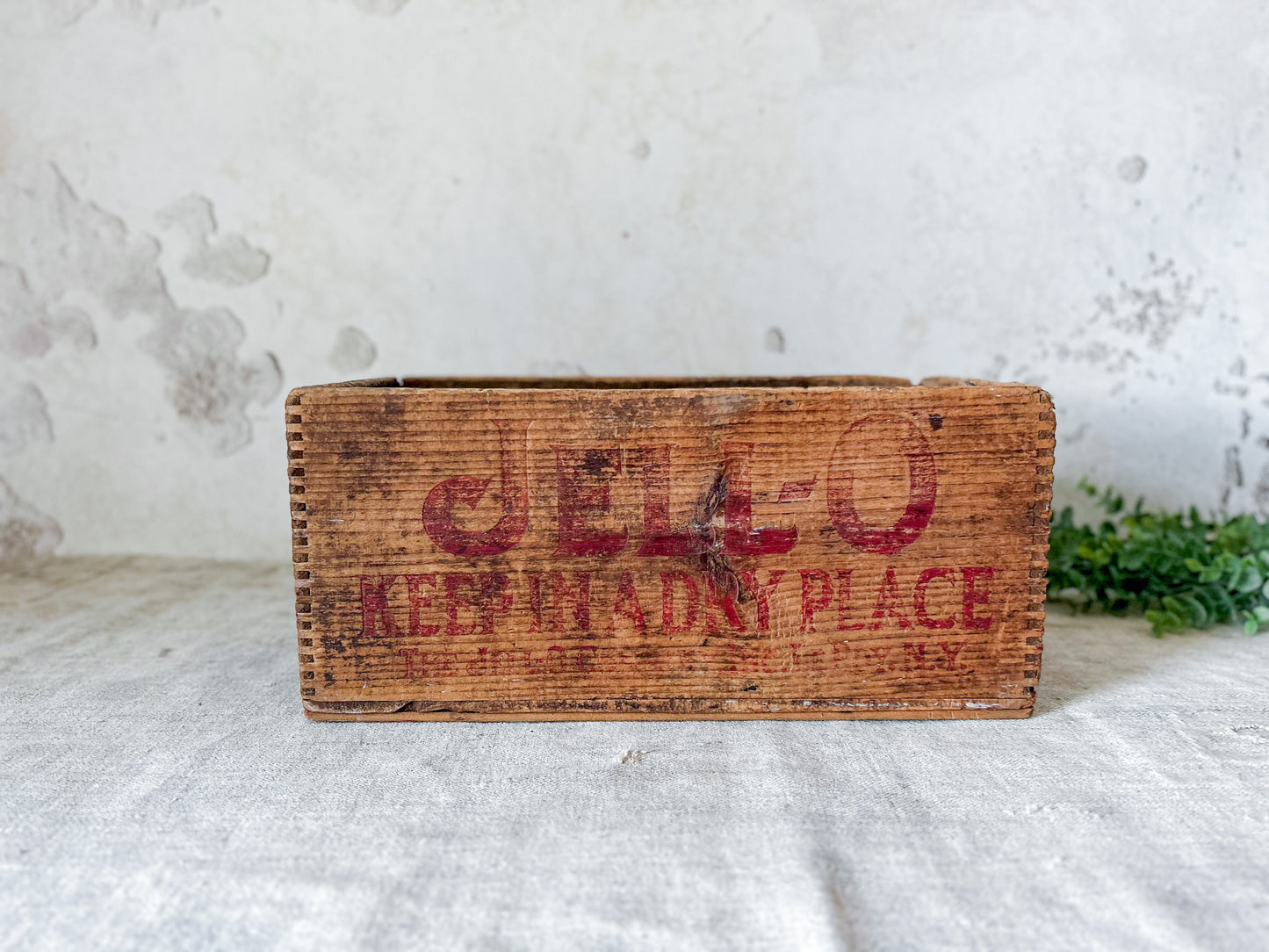 Vintage Jell-O Wood Shipping Crate Box