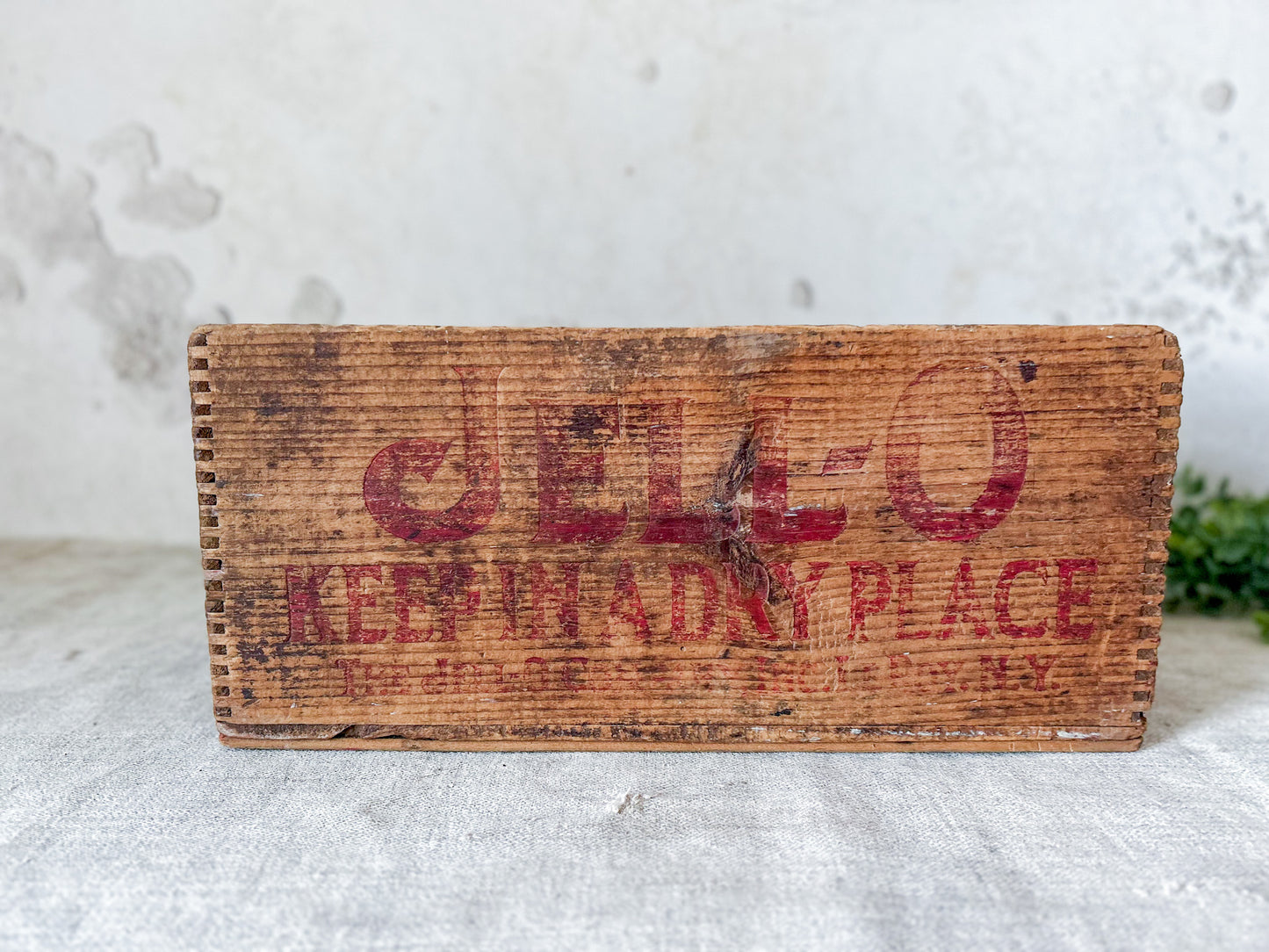 Vintage Jell-O Wood Shipping Crate Box