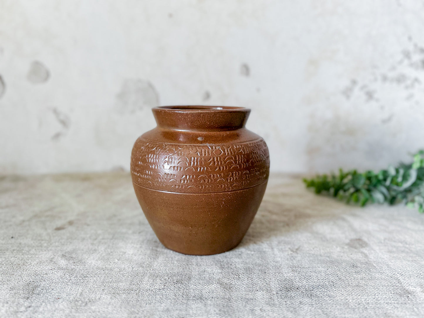 Antique English Brown Stoneware Storage Jar