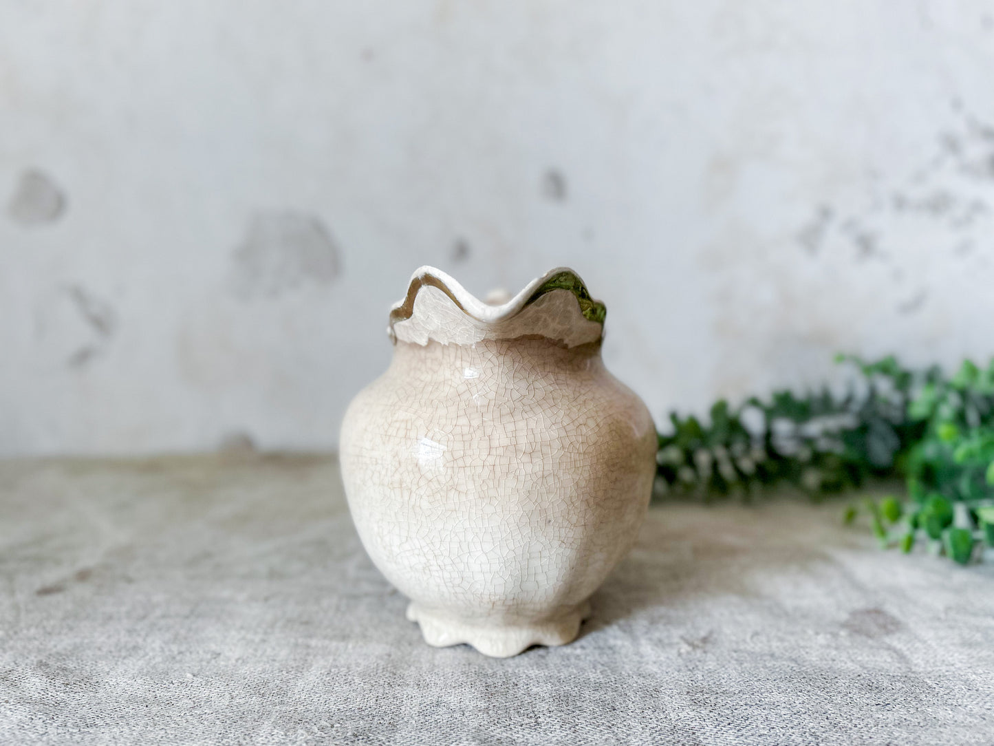 Vintage Stained Crazed Ironstone Creamer Pitcher