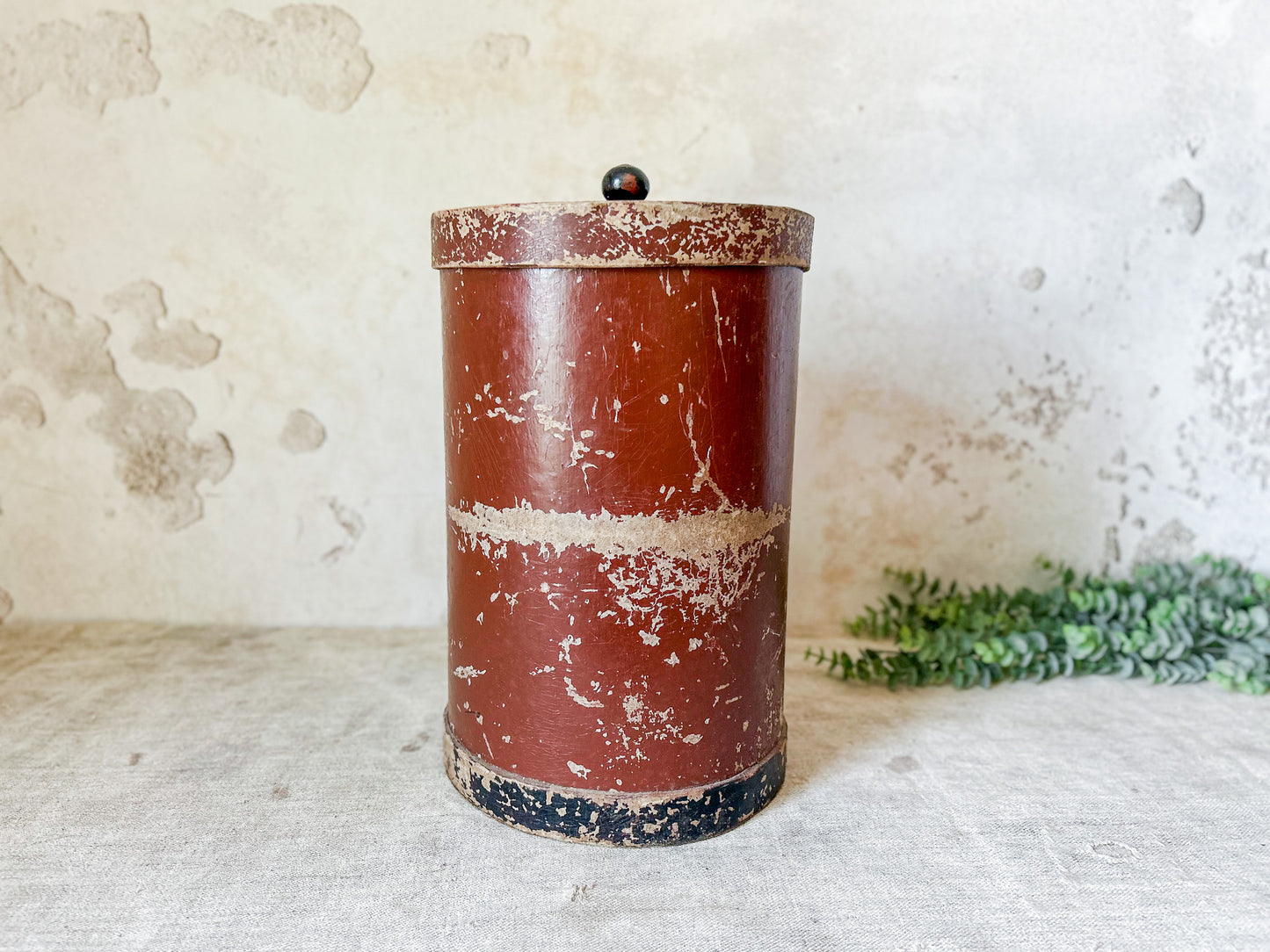 Antique Wood Apothecary 13" Canister