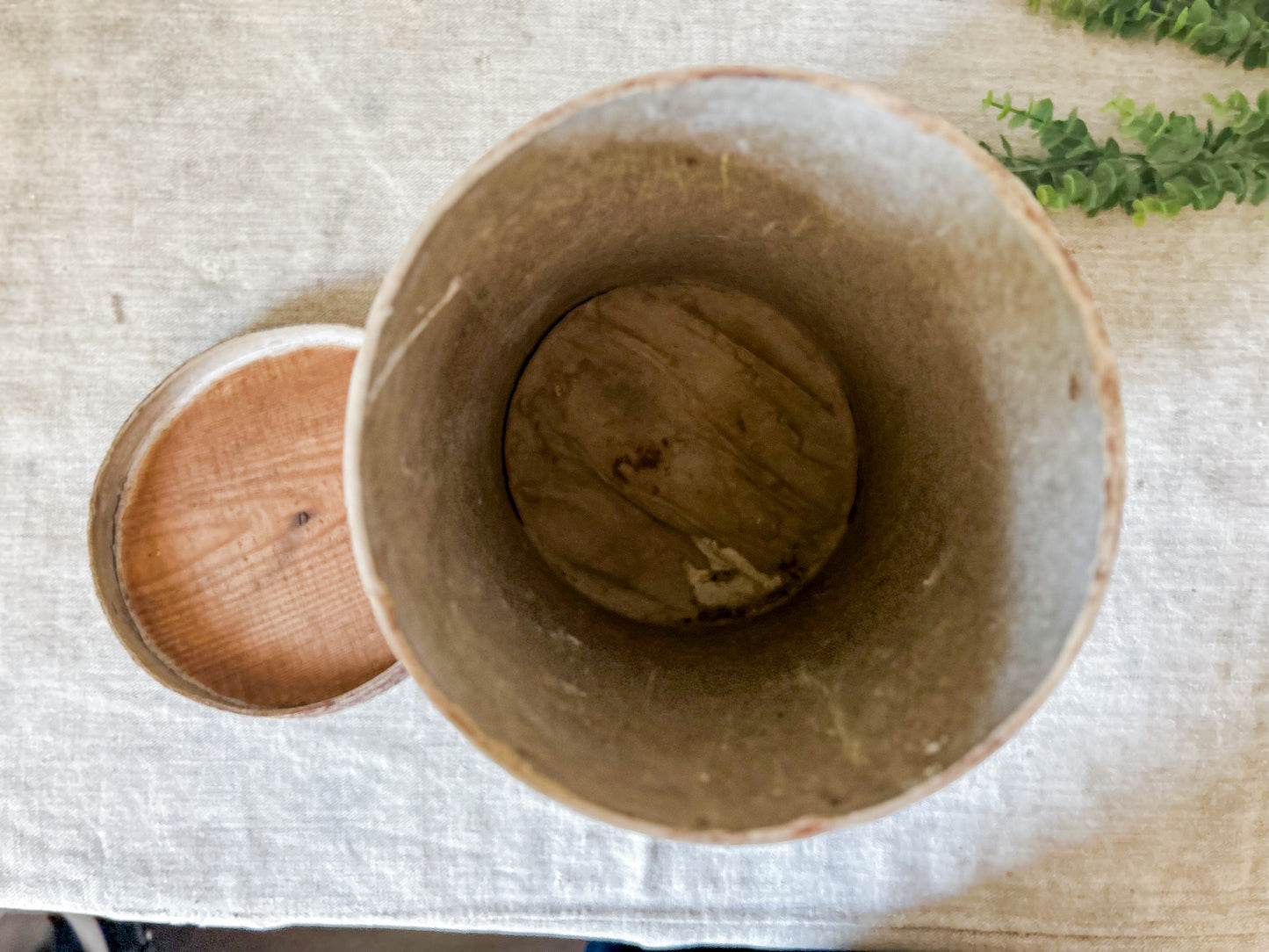 Antique Wood Apothecary 13" Canister