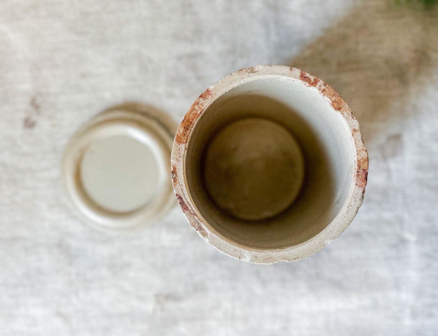 Antique English Stoneware Jar with Lid