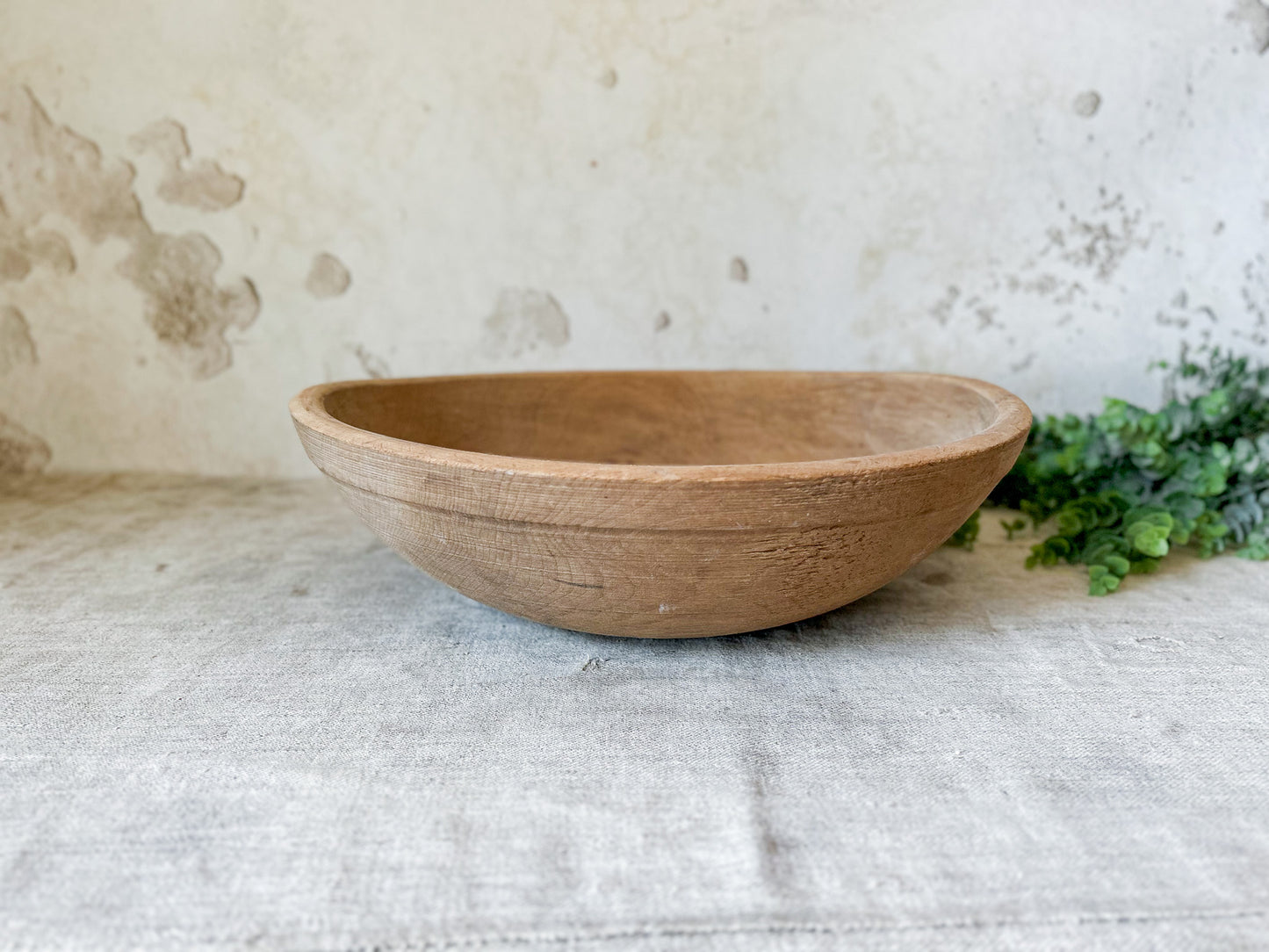 Primitive 15" Wooden Dough Bowl