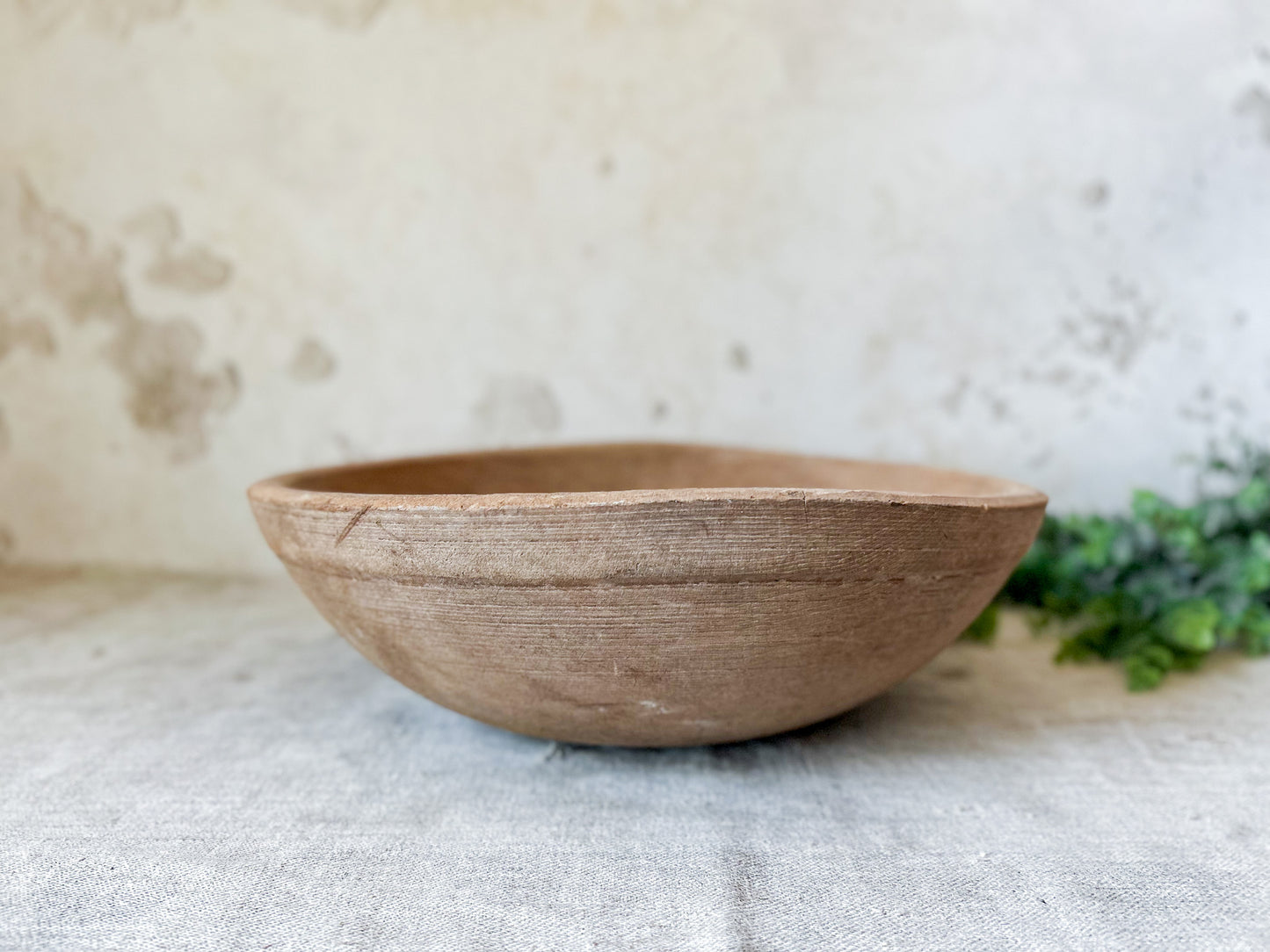 Primitive 15" Wooden Dough Bowl