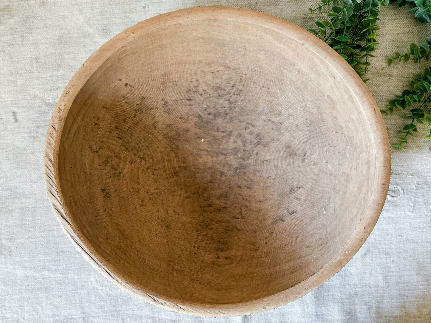Primitive 15" Wooden Dough Bowl