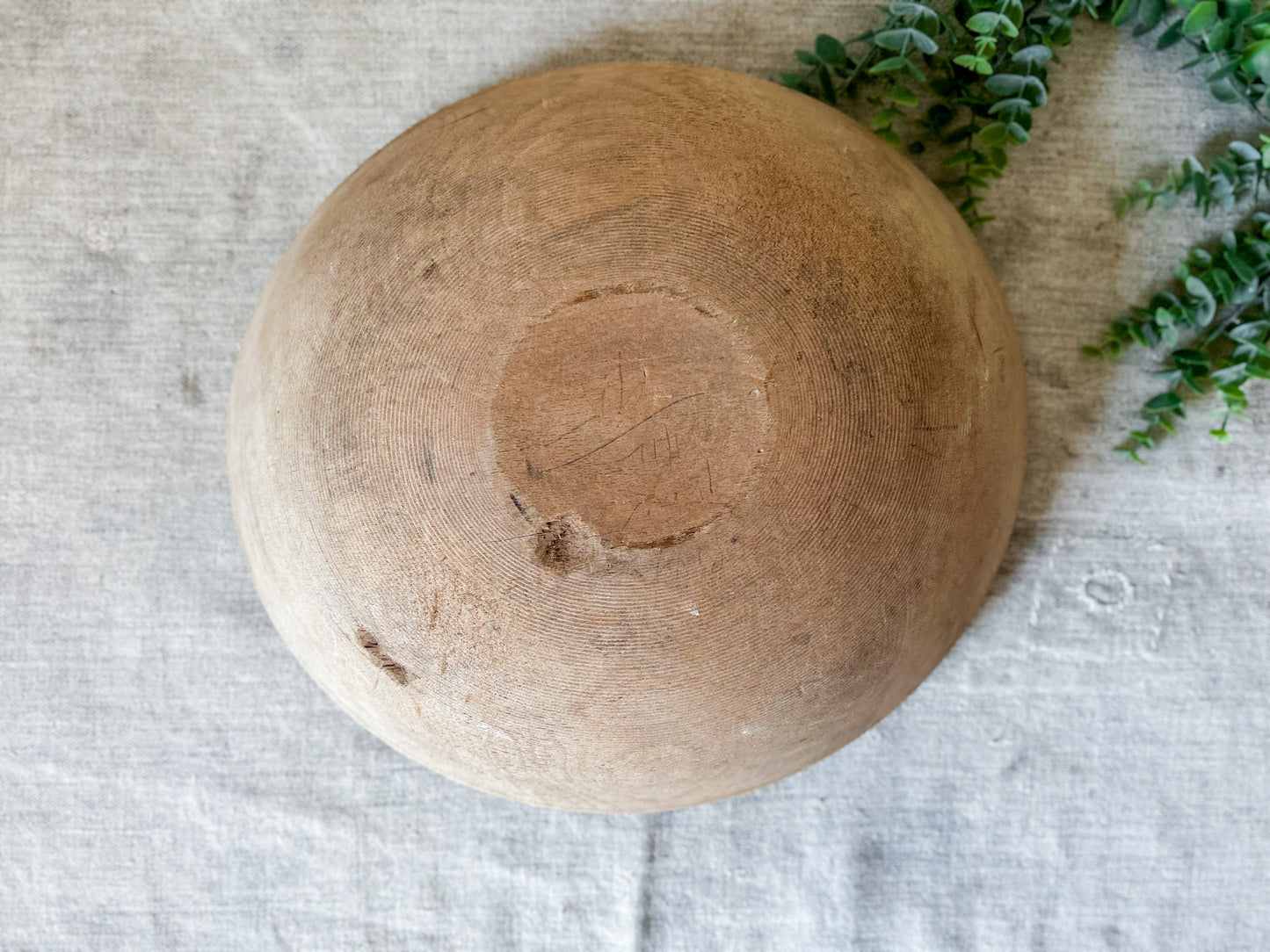 Primitive 15" Wooden Dough Bowl