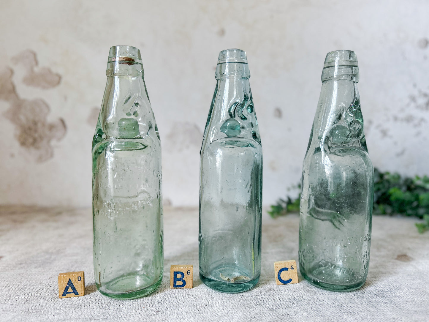 CHOICE Antique British Codd Bottles with Marbles