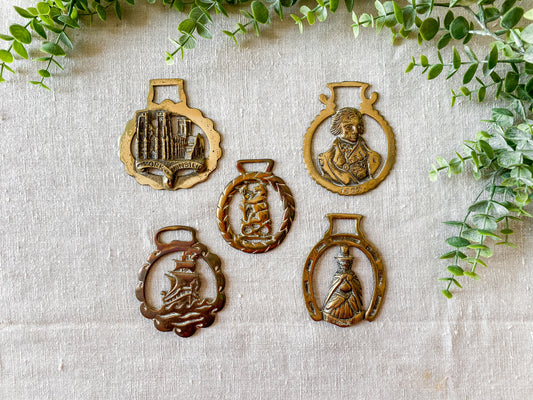 CHOICE Vintage English Horse Brass Bridle Medals