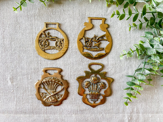 CHOICE Vintage English Horse Brass Bridle Medals - Agrarian & Flora