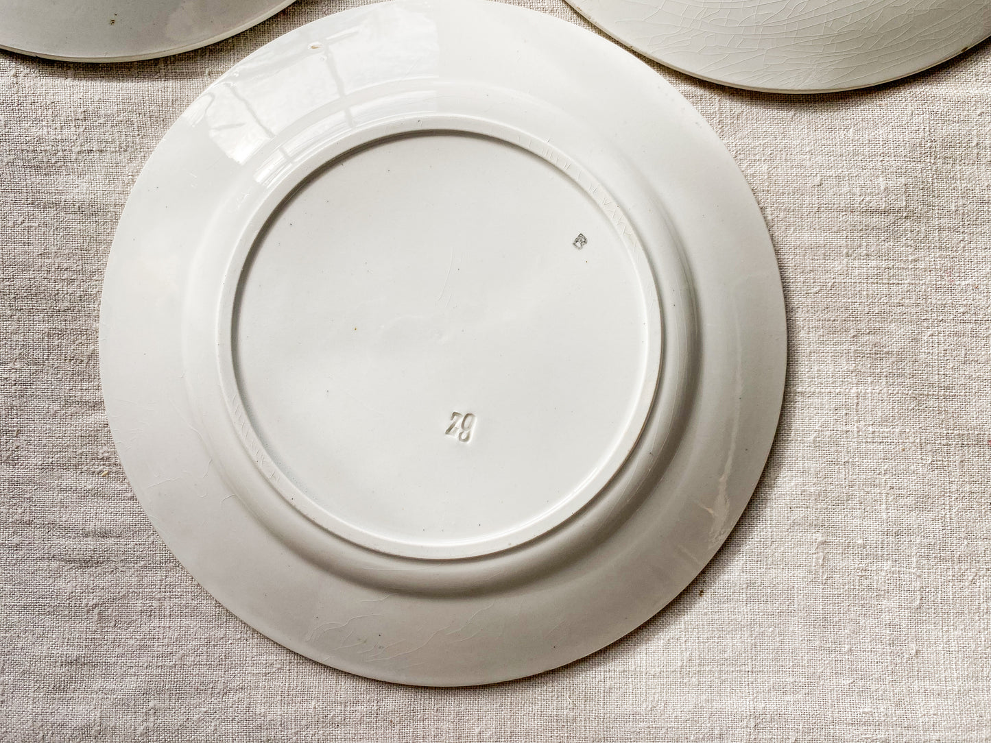 Set of 3 "Mûre" by Badonvillier French Ironstone Teal Transferware 8" Plates, c1930