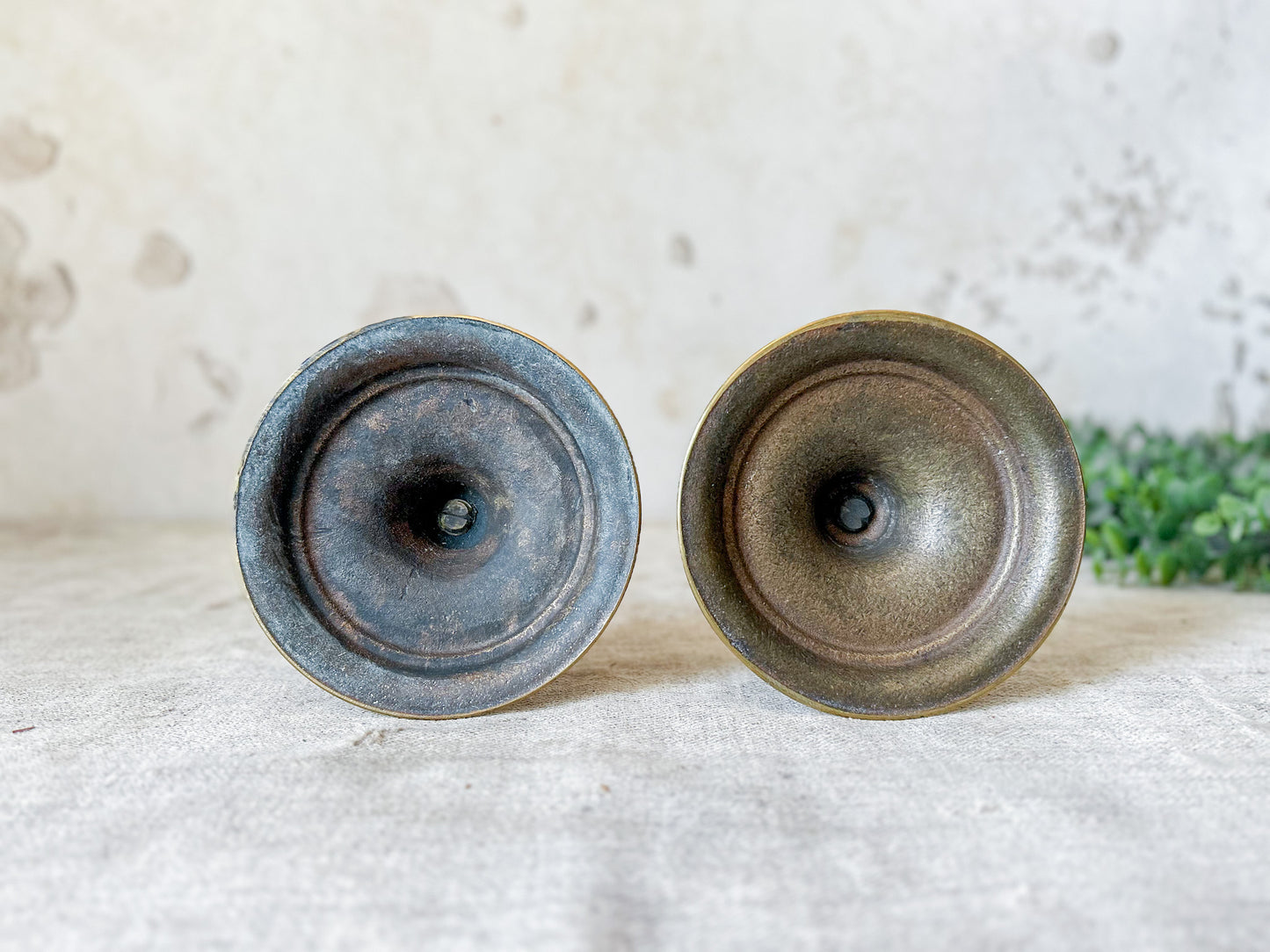 Set of Antique Open Barley Twist Brass 12" Candle Sticks