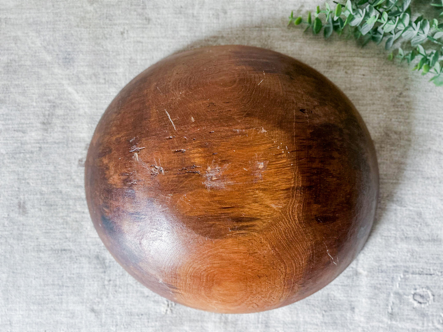 13" Primitive Wood Dough Bowl