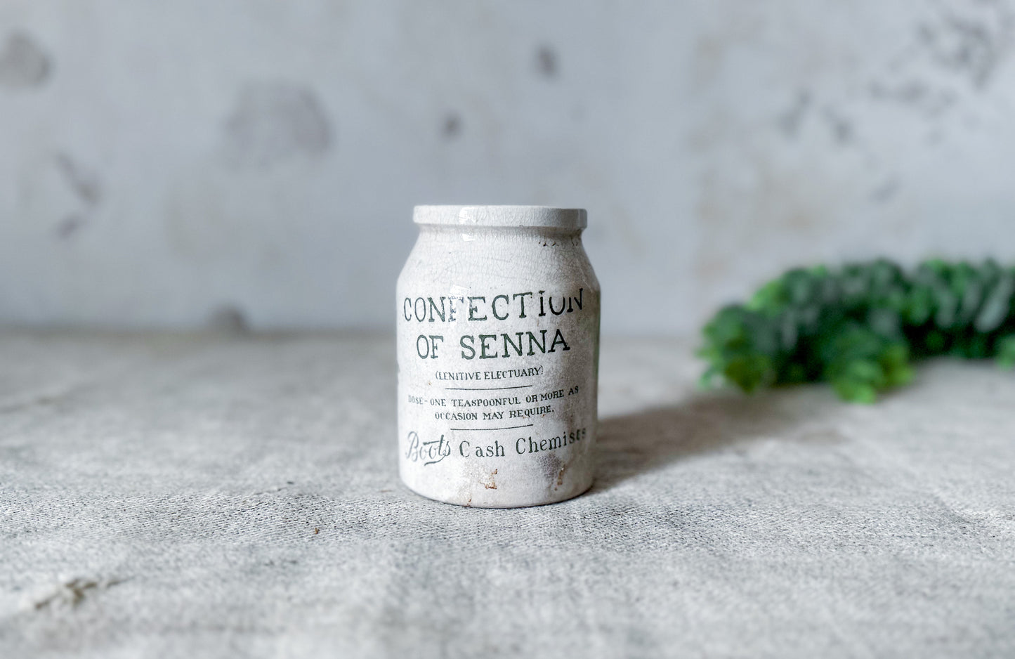 Antique Boot's Confection of Senna Jar