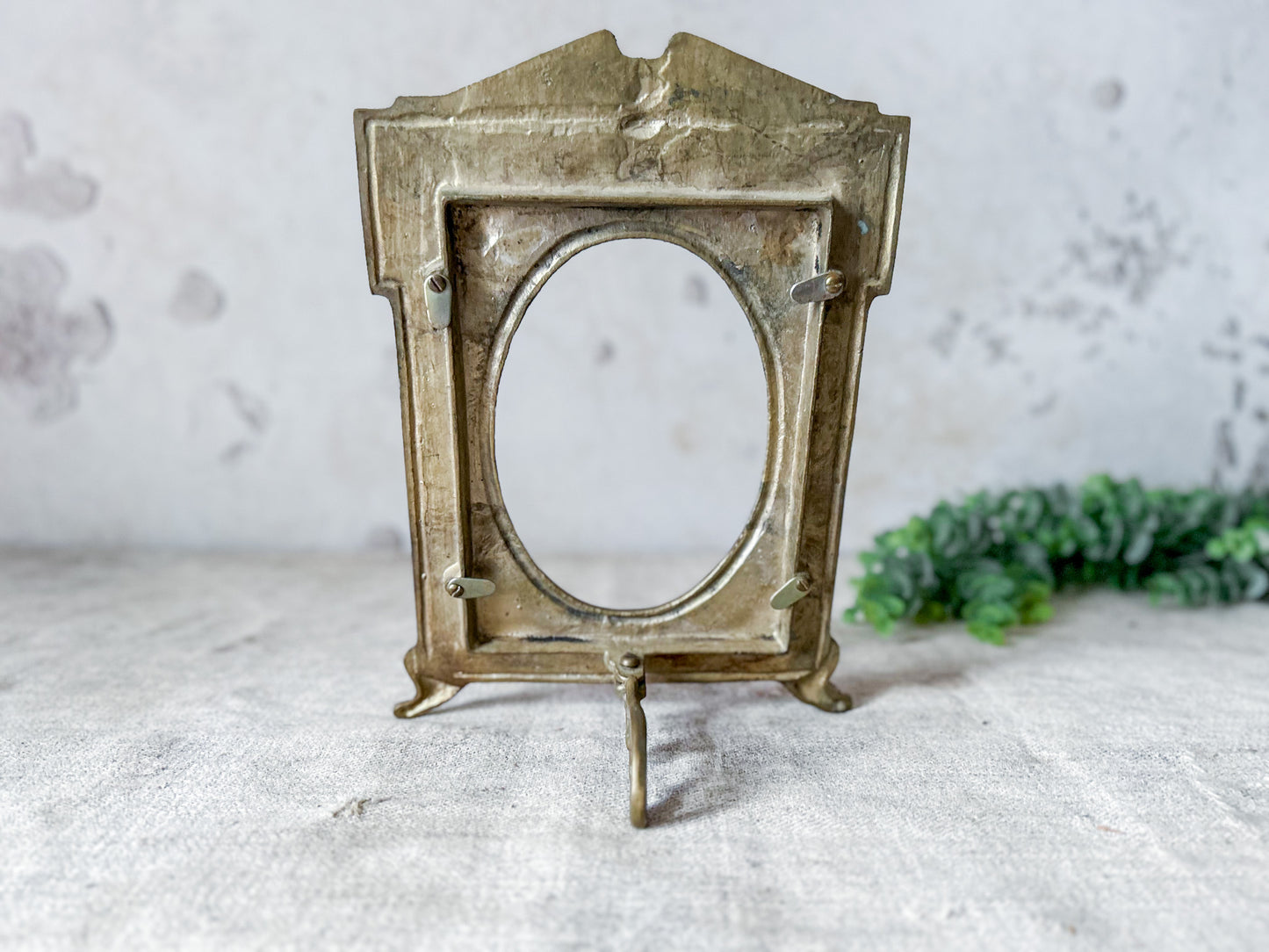 Vintage Brass Nautical Patriotic Picture Frame