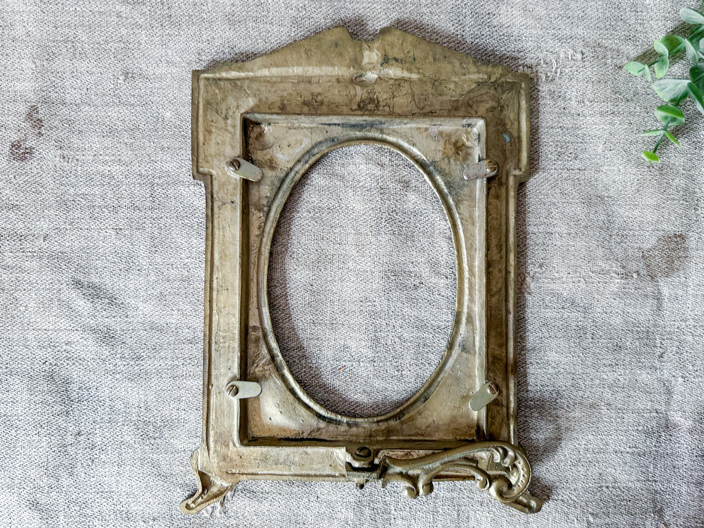 Vintage Brass Nautical Patriotic Picture Frame